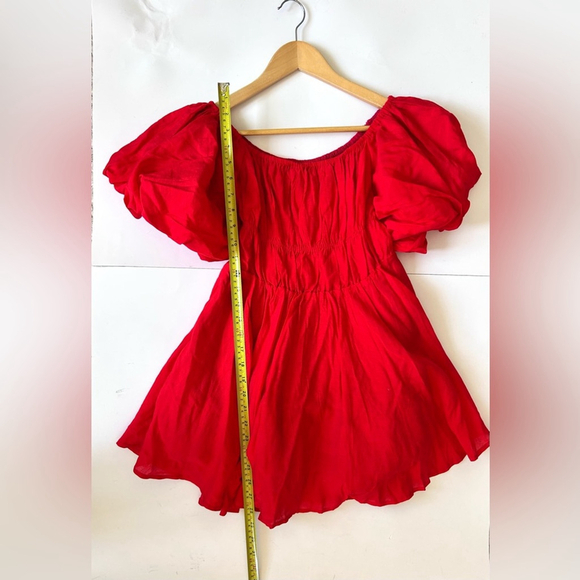 Princess Polly Red Off-Shoulder Dress mini dress puff sleeve - Picture 7 of 10